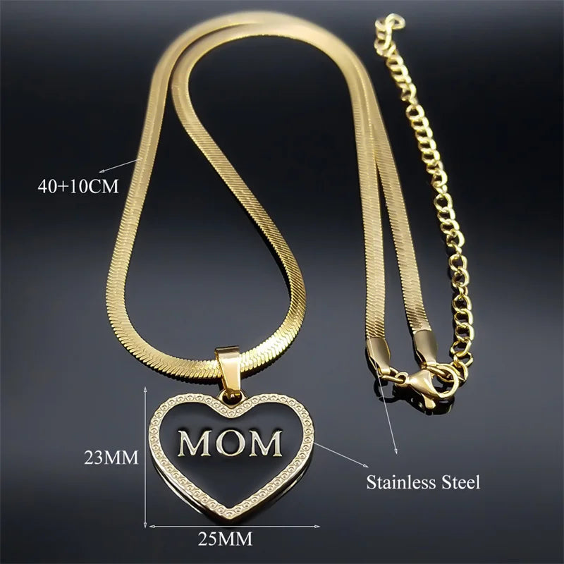 Maternal Love Golden Heart Necklace