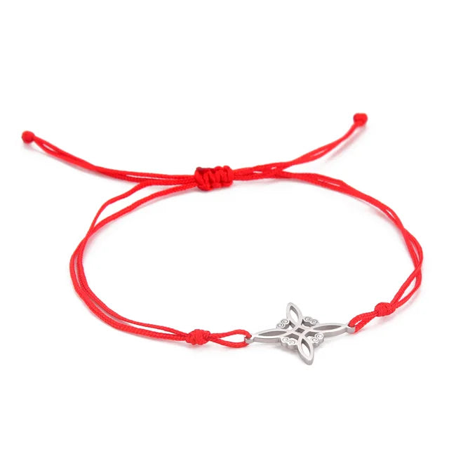 Enchanting MystiqueCharms Wax Cord Bracelet with Stainless Steel Charm Pendant