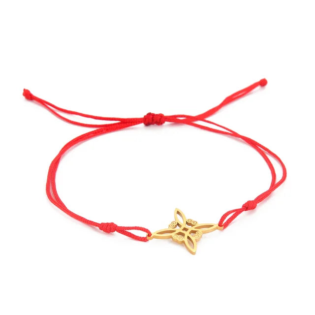 Enchanting MystiqueCharms Wax Cord Bracelet with Stainless Steel Charm Pendant