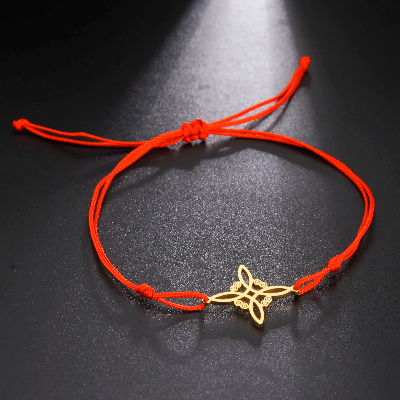 Enchanting MystiqueCharms Wax Cord Bracelet with Stainless Steel Charm Pendant