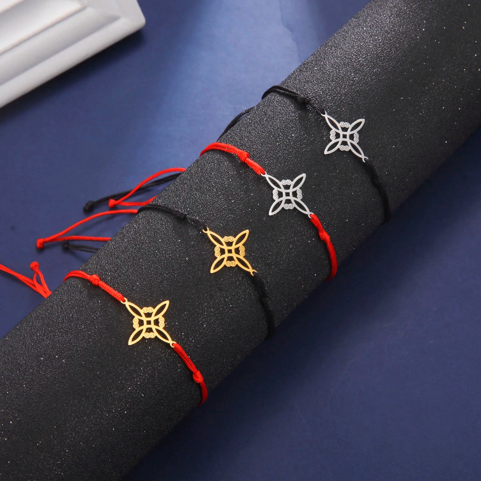 Enchanting MystiqueCharms Wax Cord Bracelet with Stainless Steel Charm Pendant