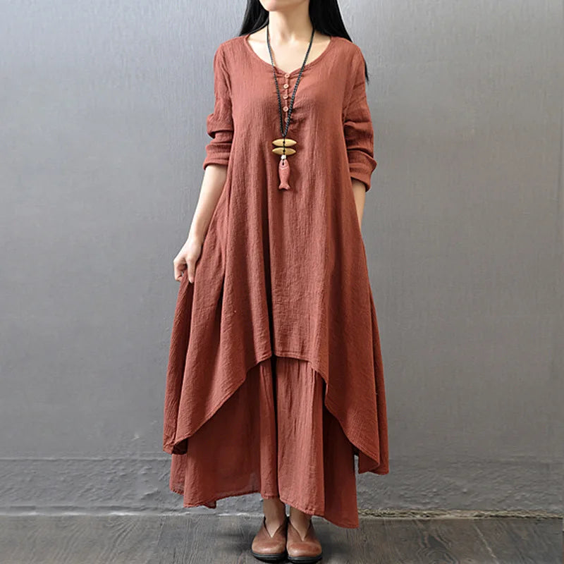 Stilvolles Leinen Sommer Maxi Kleid von Sommerlicher Chic