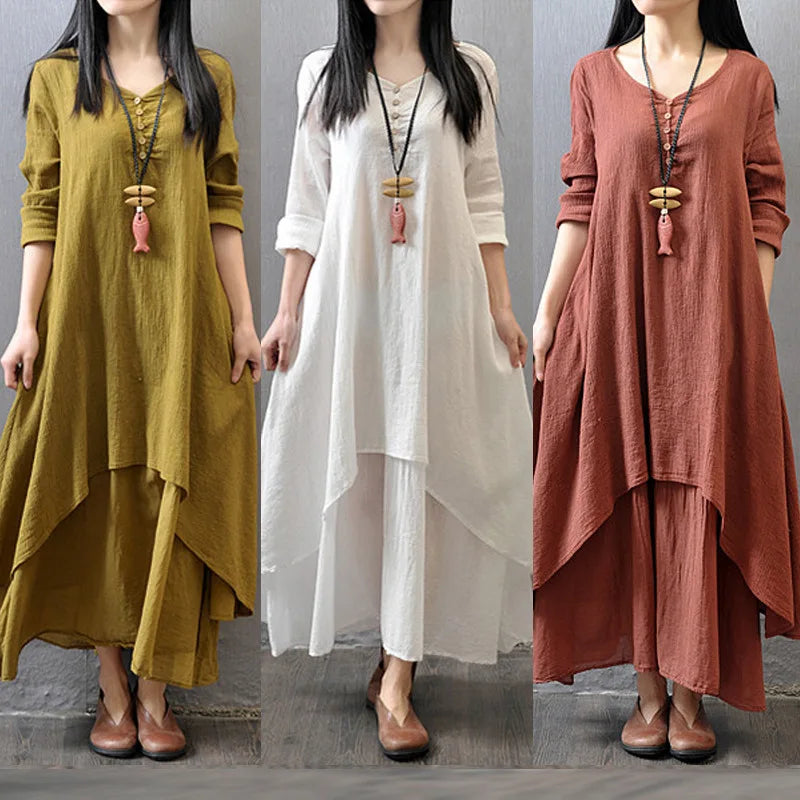 Stilvolles Leinen Sommer Maxi Kleid von Sommerlicher Chic
