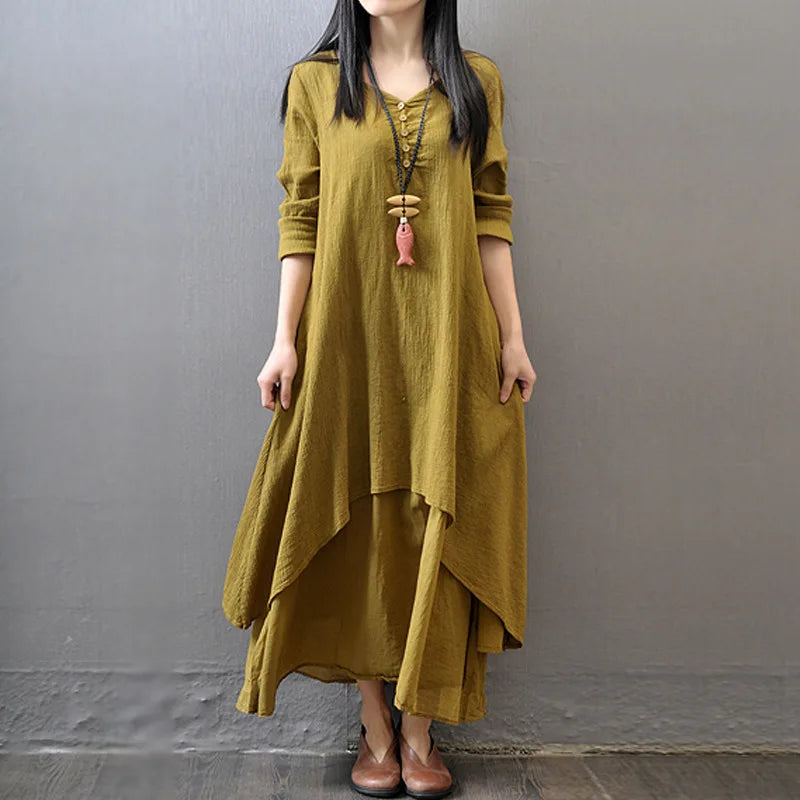 Stilvolles Leinen Sommer Maxi Kleid von Sommerlicher Chic