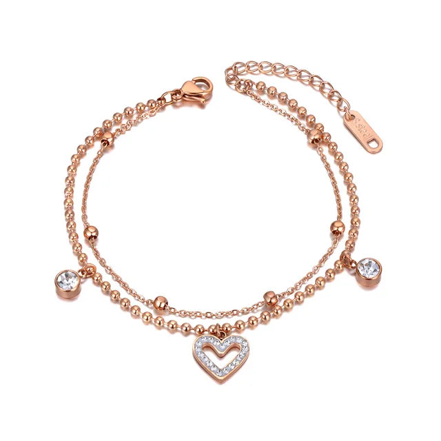 Celeste Hart Bedelarmband van Titanium met Kristallen