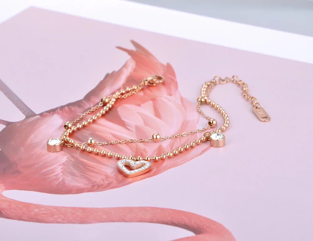 Celeste Hart Bedelarmband van Titanium met Kristallen