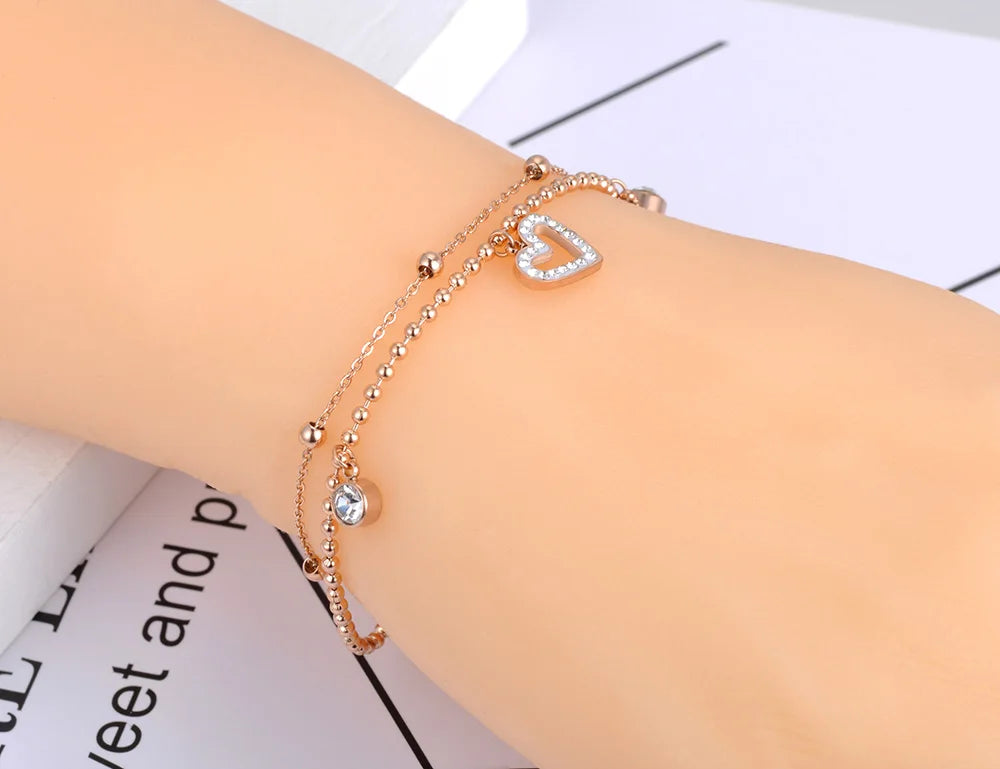 Celeste Hart Bedelarmband van Titanium met Kristallen