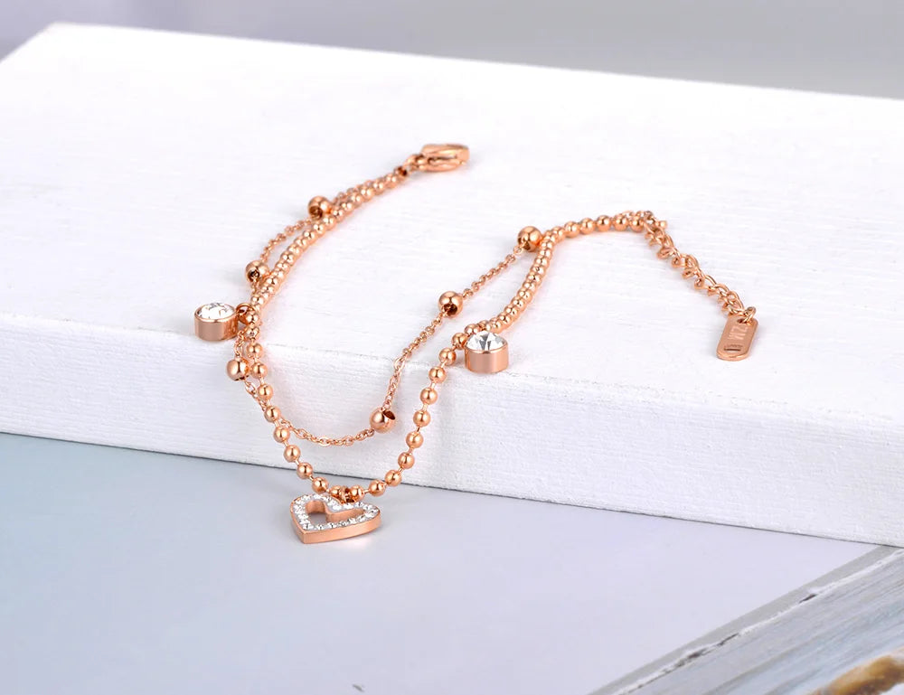 Celeste Hart Bedelarmband van Titanium met Kristallen