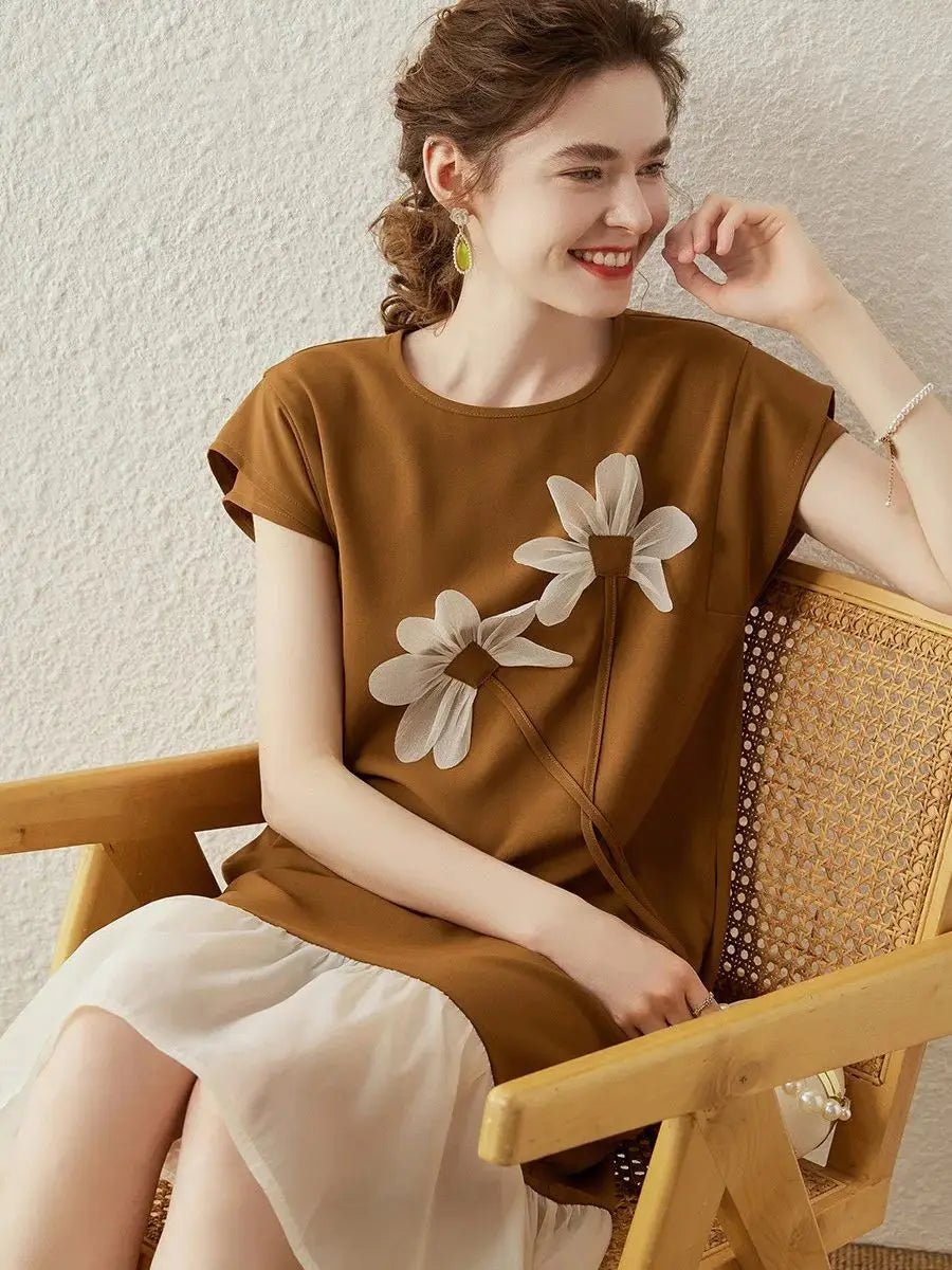 Louis Yao Zomerjurk met 3D Bloemenprint