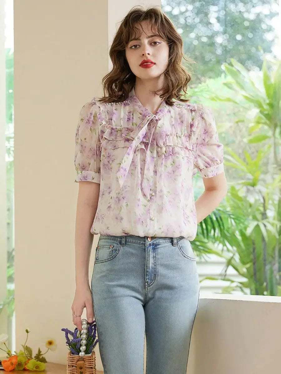 Petal & Pearl Flower Blouse