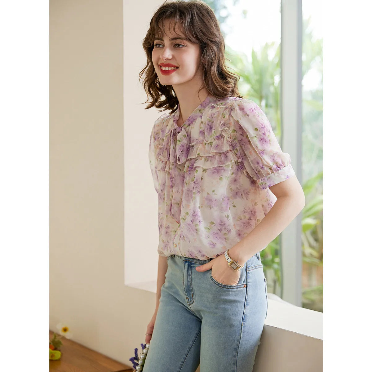 Petal & Pearl Flower Blouse