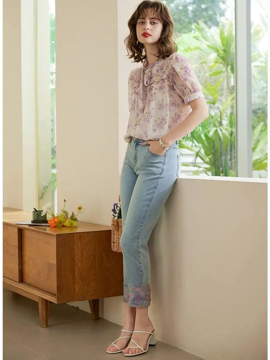 Petal & Pearl Flower Blouse