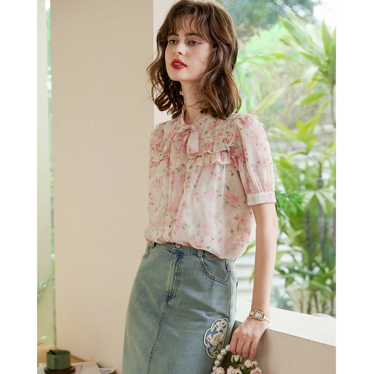 Petal & Pearl Flower Blouse