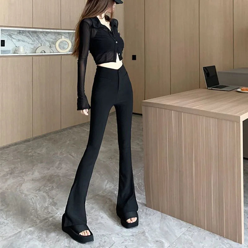 Elegance Mode Pantaloni Estivi a Vita Alta