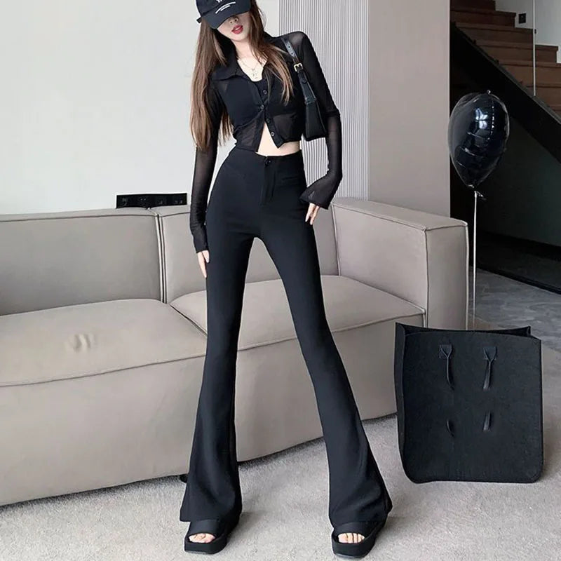 Elegance Mode Pantaloni Estivi a Vita Alta
