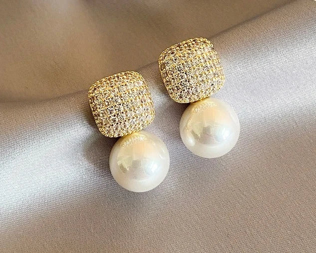 GlansGoud Gouden Vierkante Metalen Parel Hanger