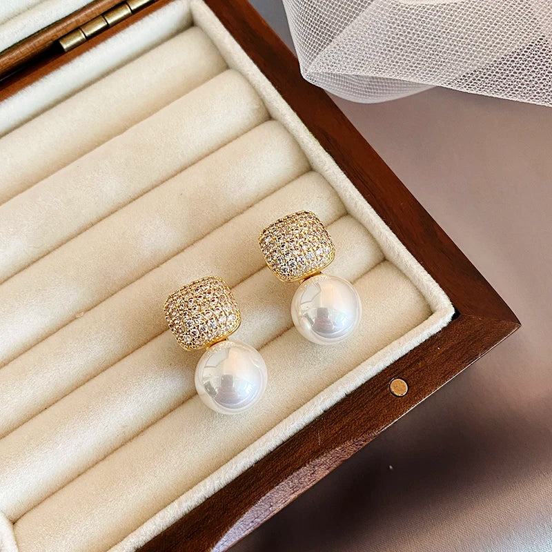 GlansGoud Gouden Vierkante Metalen Parel Hanger