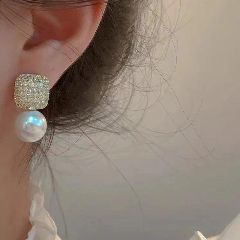 GlansGoud Gouden Vierkante Metalen Parel Hanger