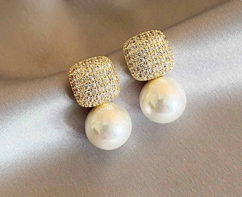 GlansGoud Gouden Vierkante Metalen Parel Hanger