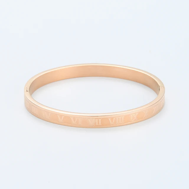 Gouden Gloed Luxe Roestvrijstalen Romeinse Armband