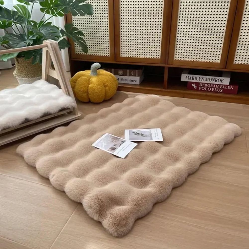 Luxe Flauschige Tapijt met Blazenstructuur
