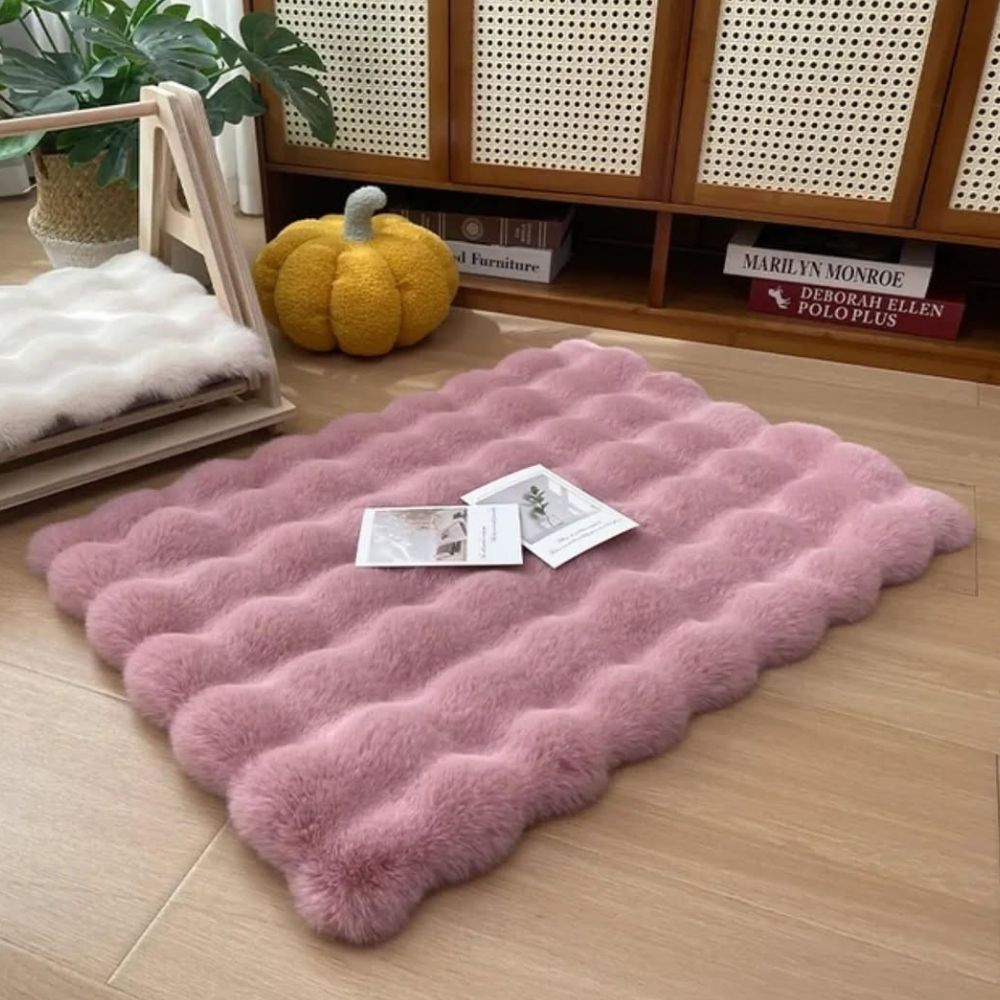 Luxe Flauschige Tapijt met Blazenstructuur