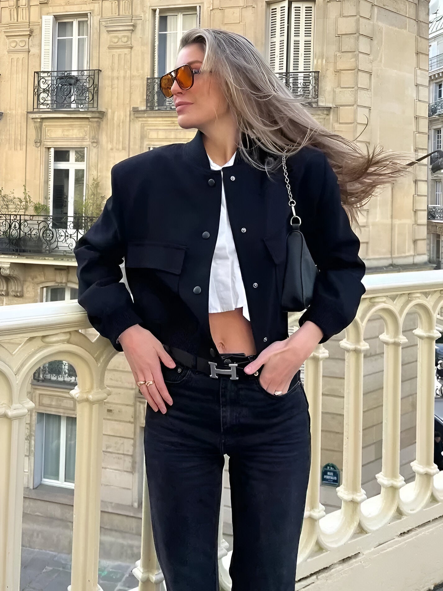 Maria | Giacca corta stile college con bottoni