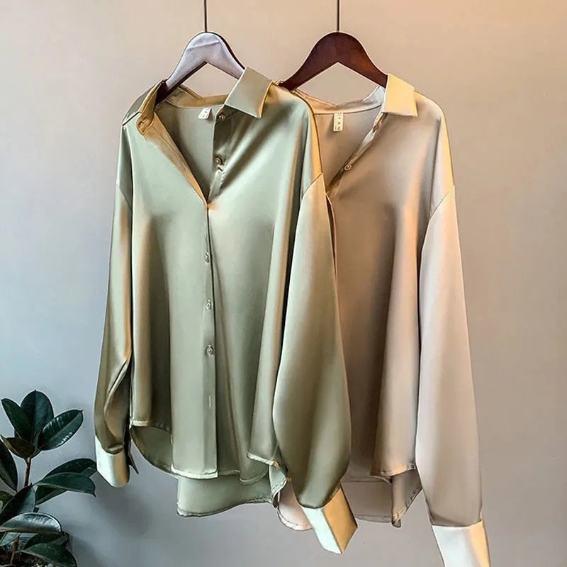 Marie | Zijden blouse vintage blouse