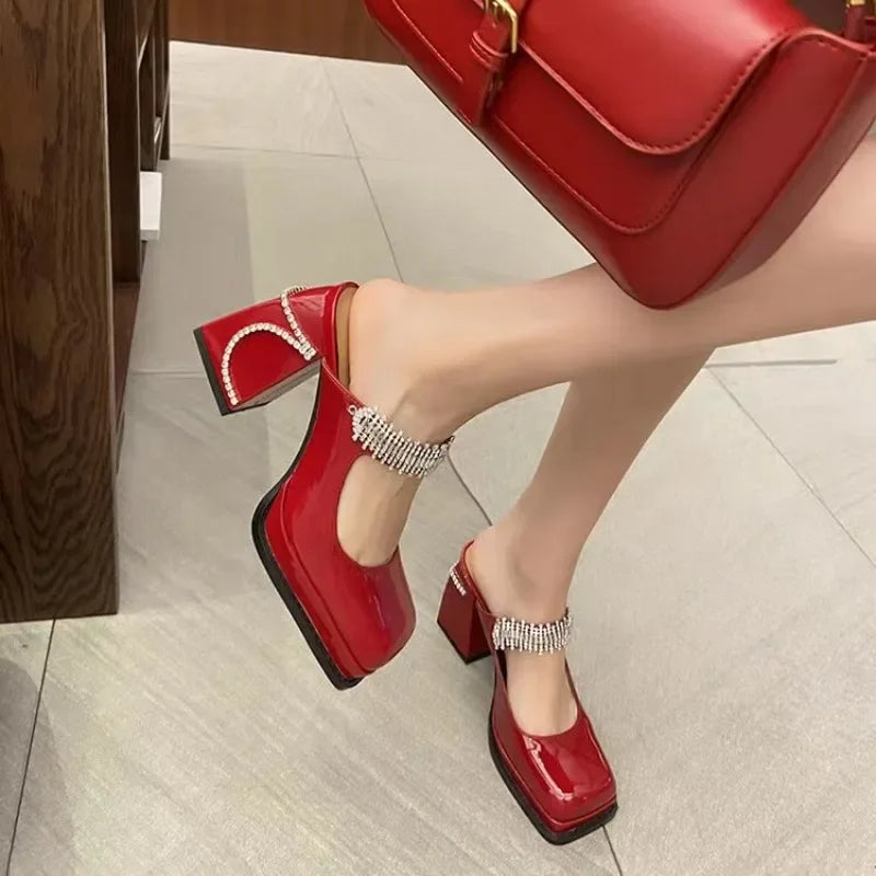 Elegante Mary Jane Sandalen mit dickem Absatz