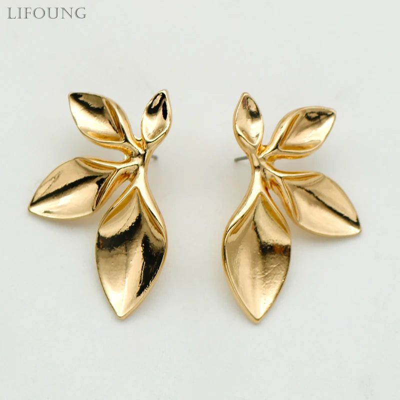 ShimmerShine Orecchini a Foglie di Metallo