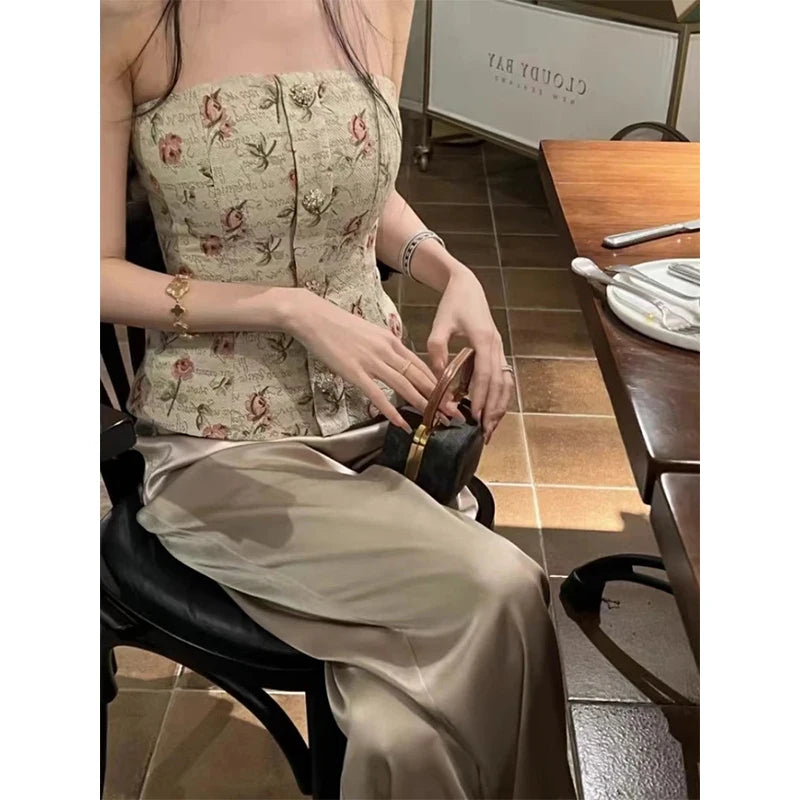 Chique Mode Satijnen Wijde Pijpen Broek