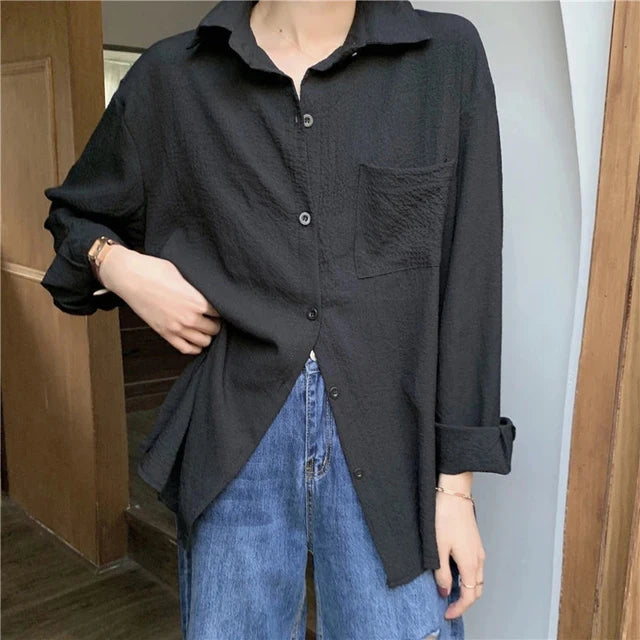 Oversized Groene Blouse - Vintage Stijl