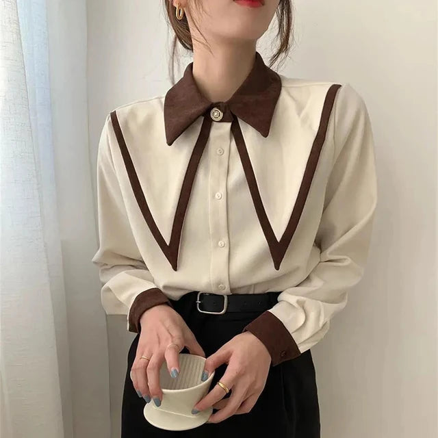 Vintage Chic Chiffon Bluse für Zeitlose Eleganz