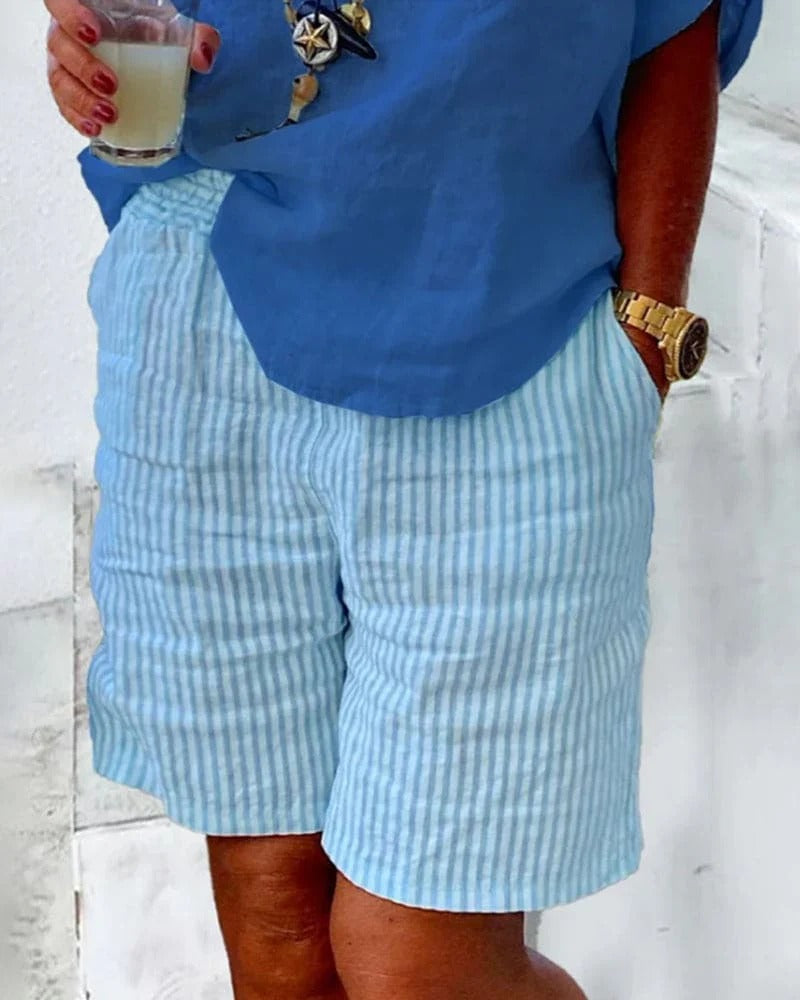 Michela | Shorts met elegant gestreepte motief