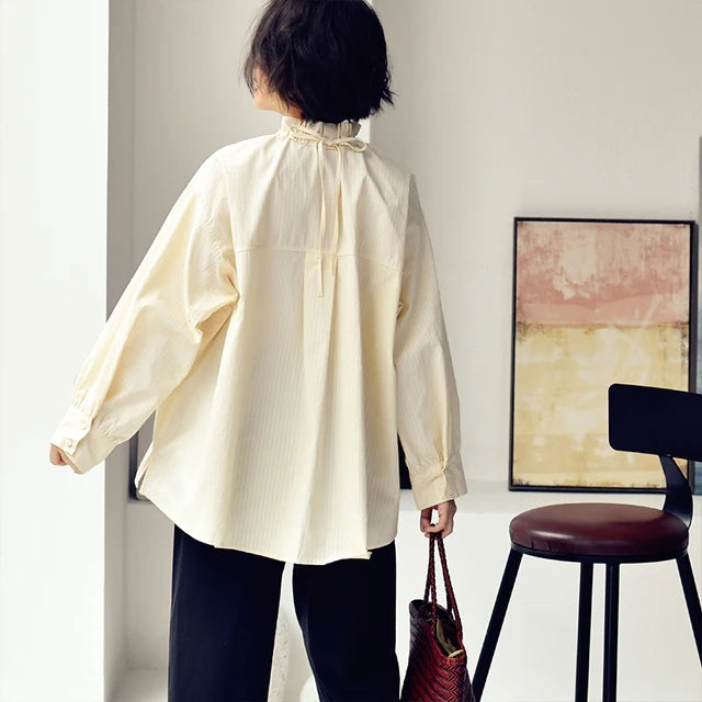 Elara C7070c Gestreepte Asymmetrische Blouse