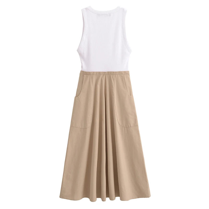 Zonleeter Fashion Patchwork Midi Dress