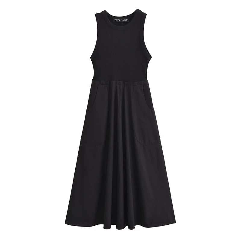 Zonleeter Fashion Patchwork Midi Dress