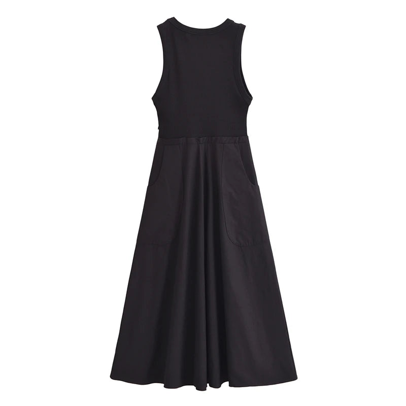 Zonleeter Fashion Patchwork Midi Dress