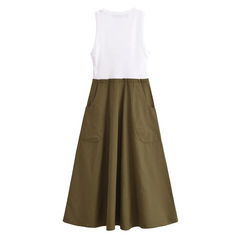 Zonleeter Fashion Patchwork Midi Dress