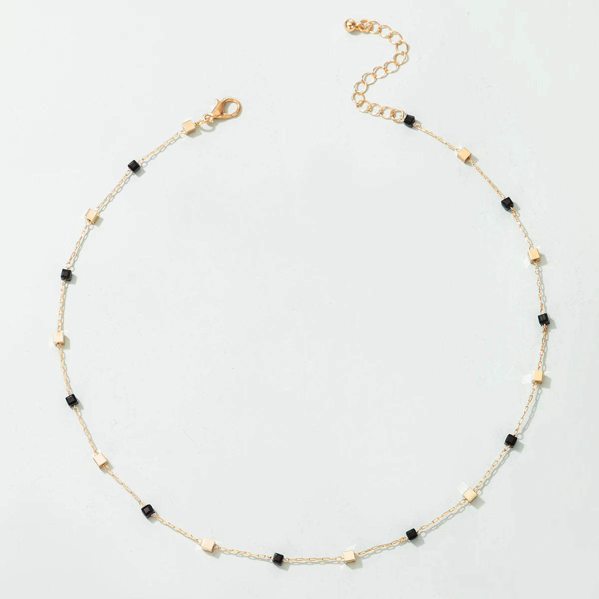 Golden Geometry Short Necklace for Summer Refinement