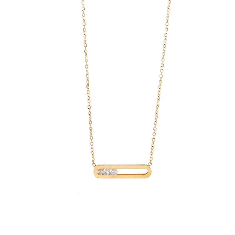 Betoverende Vierkante Hanger Ketting in Goud