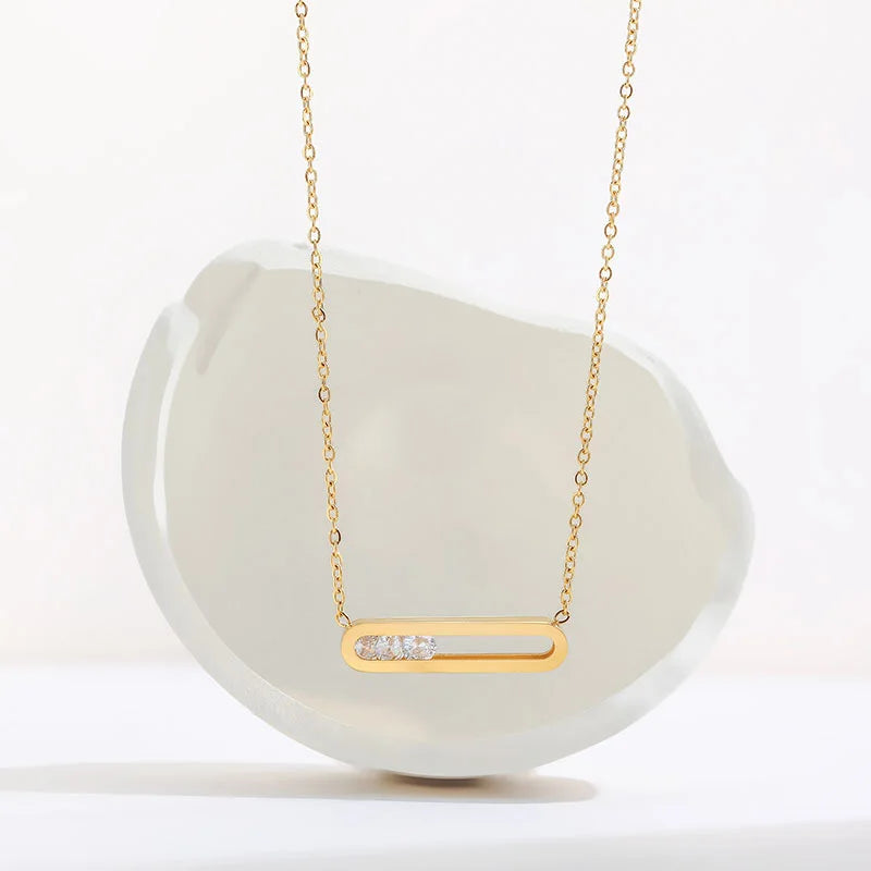 Betoverende Vierkante Hanger Ketting in Goud