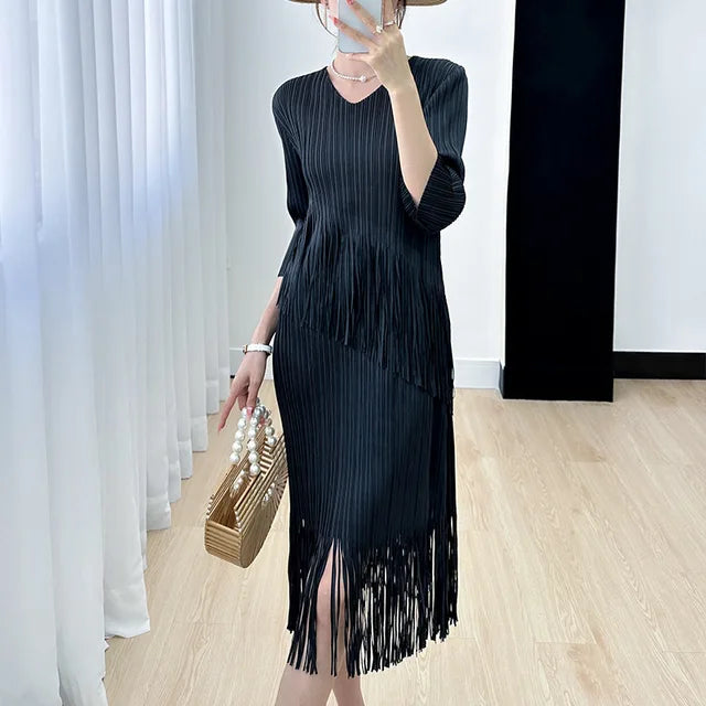 AuraChic Zomerse Stijl Verfijnende Kwast Jurk