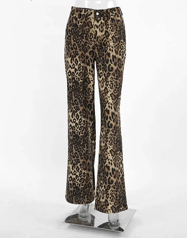 Pantaloni a gamba larga con stampa leopardata WildChique