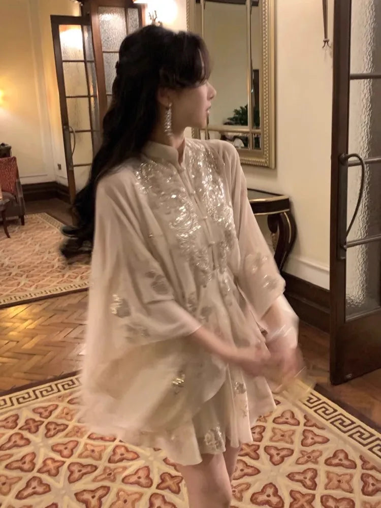 LuxeLevensstijl Zomerse Sequins Plooirok Set