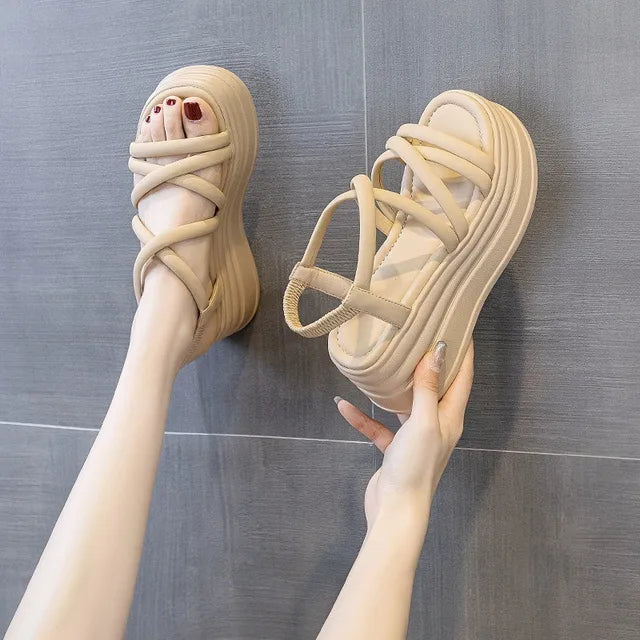 Sommer Plateau Keilabsatz Sandalen für Frauen