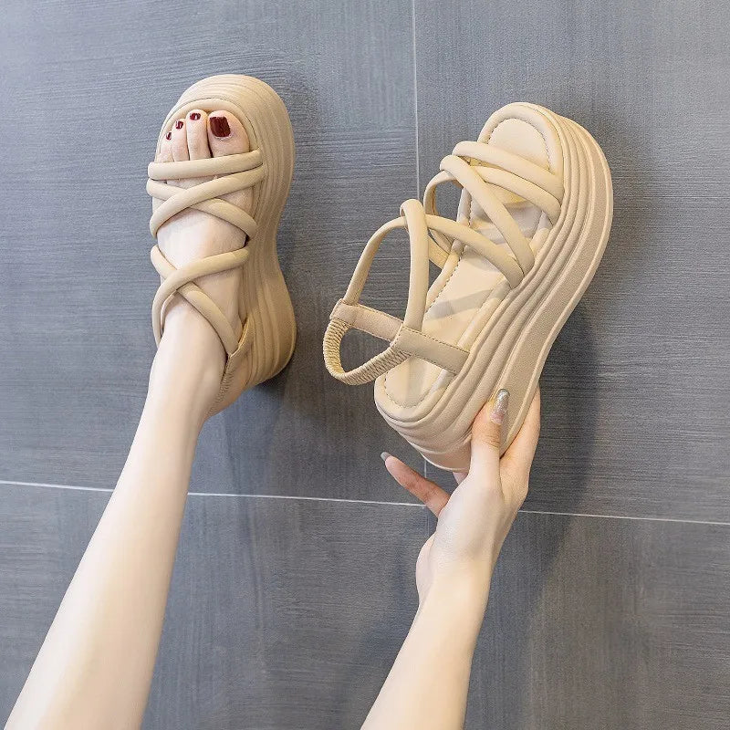 Sommer Plateau Keilabsatz Sandalen für Frauen