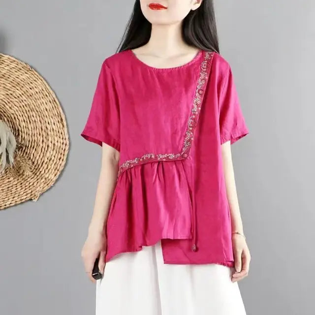 Lente Kollektion von Eva: Sommerlicher Spaß Bluse mit Stickerei