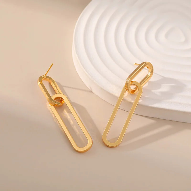 Stijlvolle Mode Paperclip Oorbellen