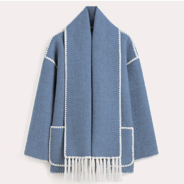 Coat with Scarf of Stylish Fabric